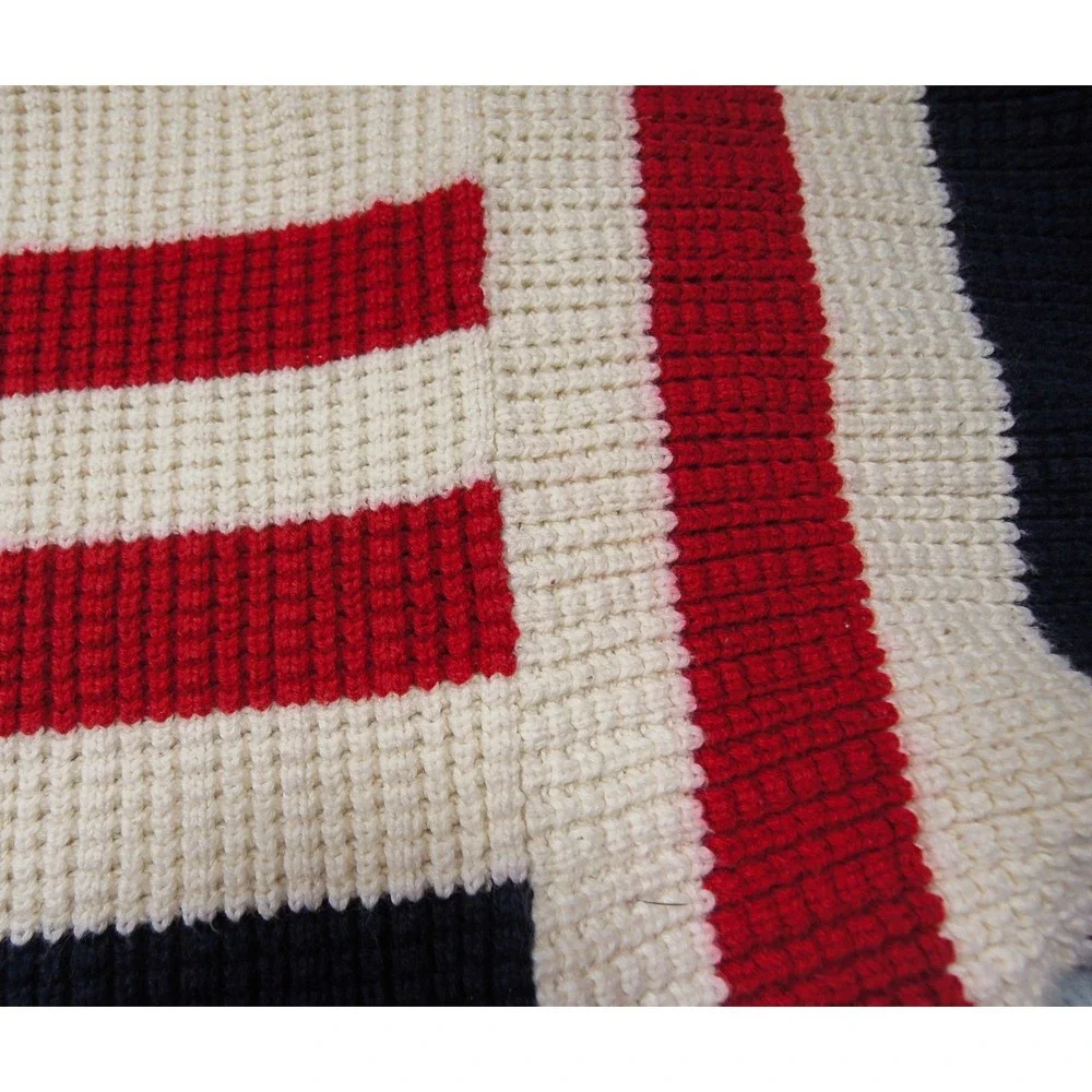 Vintage Nautica Sweater Mens XLarge Crewneck Knit Pullover Striped Cotton